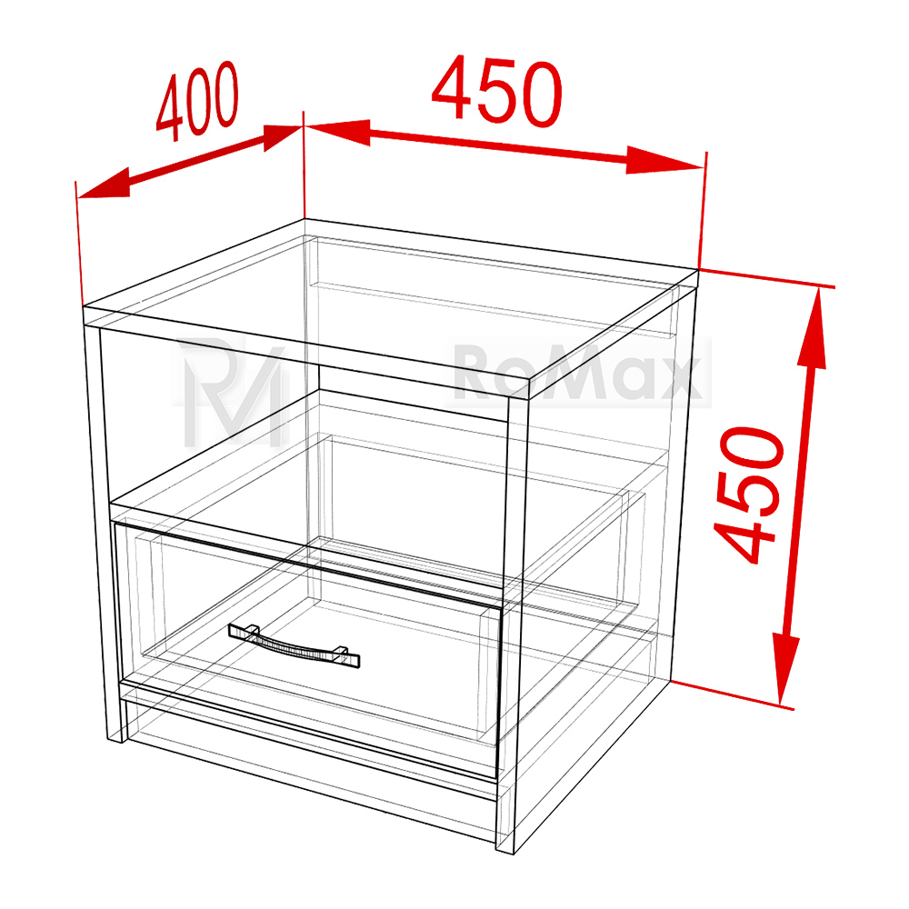 Тумба приліжкова 1ш Aura 450х450х400