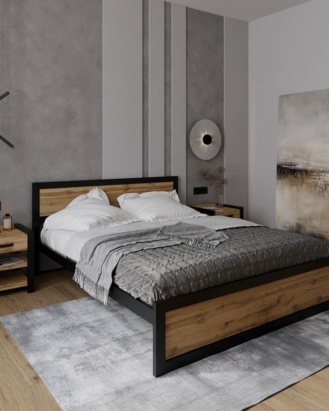 Ліжко Loft + Тумба приліжкова Loft 2 шт.