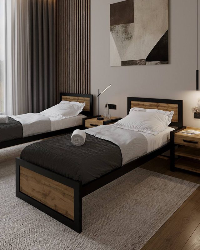 Ліжко Loft 90 2 шт. + Тумба приліжкова Loft 2 шт.