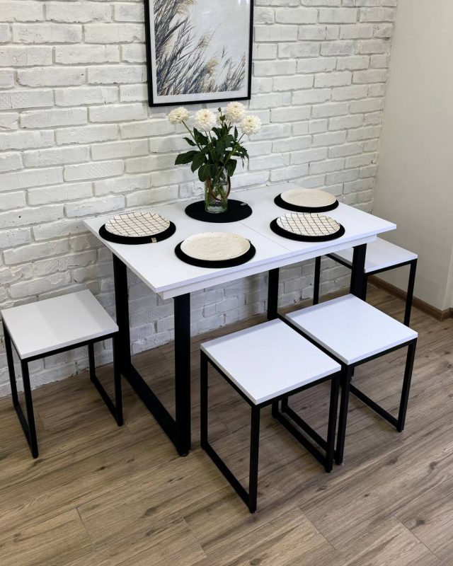 Стіл EDGAR + 4 Табурети LOFT