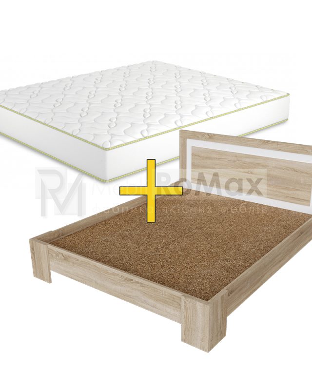 Ліжко відкрите White Mix + Матрац Kozak (160х200)