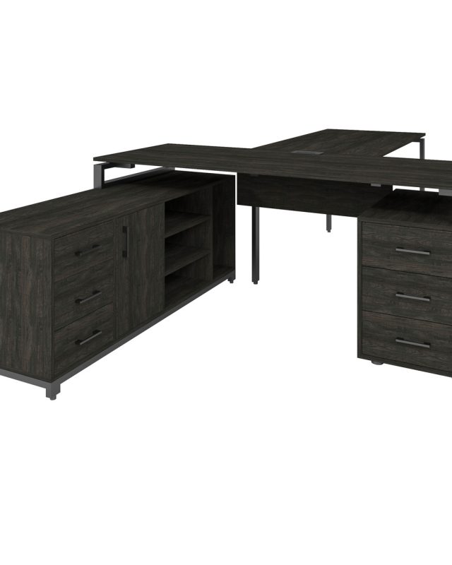 Офісний письмовий стіл керівника Loft Details FLB180b з брифінгом з царгою