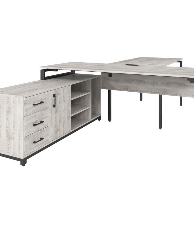 Офісний письмовий стіл керівника Loft Details FB200b з брифінгом з царгою
