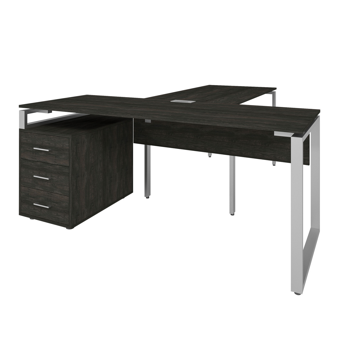Офісний письмовий стіл керівника Loft Details LB180 з брифінгом з царгою