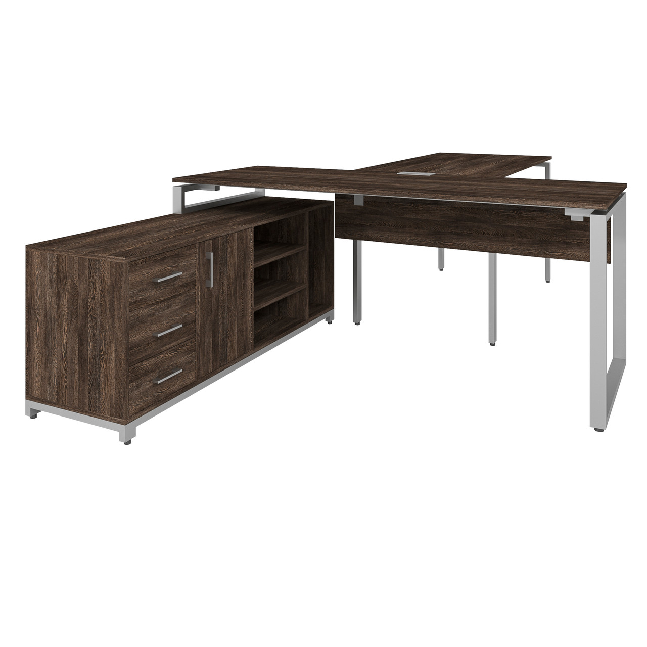 Офісний письмовий стіл керівника Loft Details FB180 з брифінгом з царгою