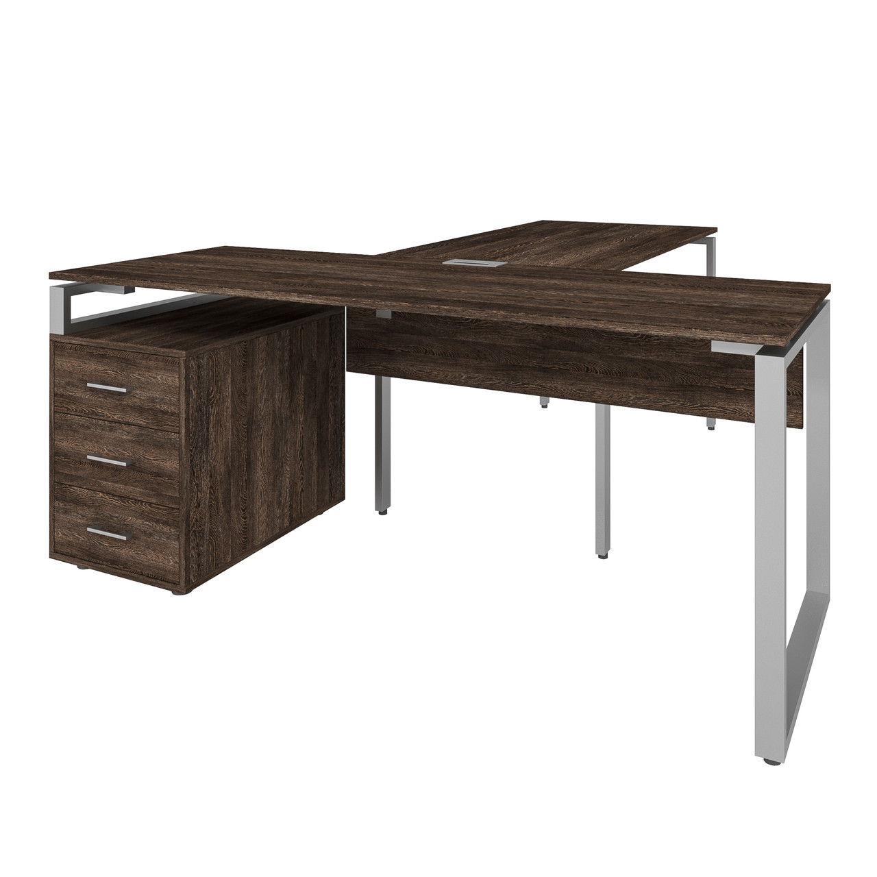 Офісний письмовий стіл керівника Loft Details LB180 з брифінгом з царгою