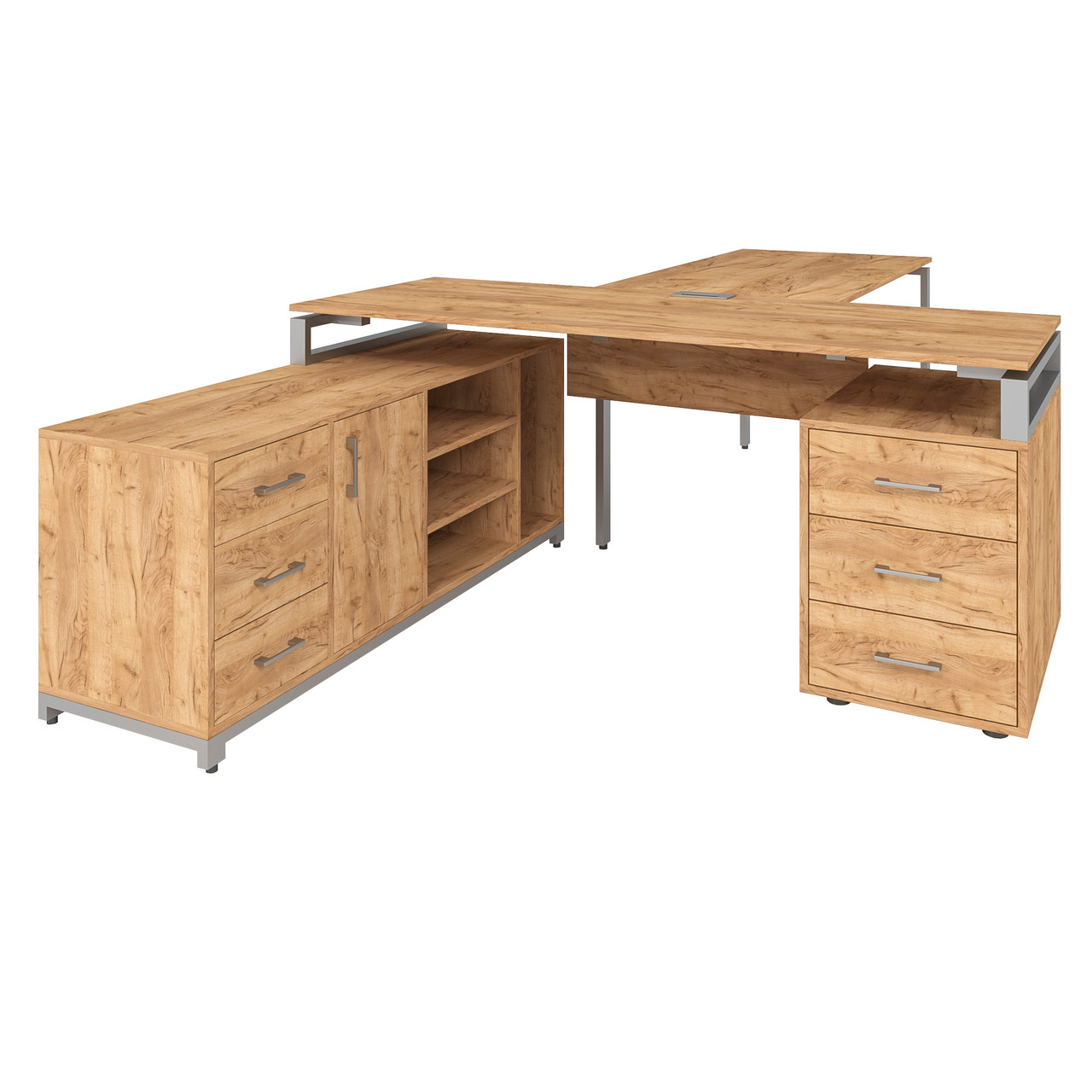 Офісний письмовий стіл керівника Loft Details FLB180 з брифінгом з царгою