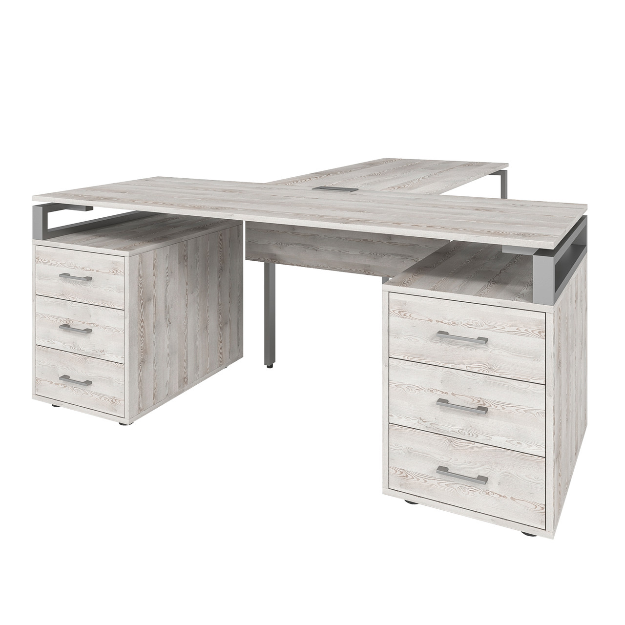 Офісний письмовий стіл керівника Loft Details LLB180 з брифінгом з царгою